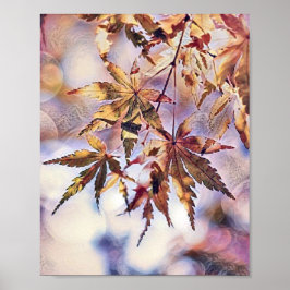 Farbige Herbstlaube mit Herbstfarben Aquarell Poster