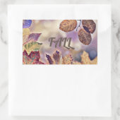 Farbige Herbstlaube mit Herbstfarben Aquarell Rechteckiger Aufkleber (Tasche)