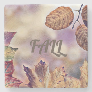 Farbige Herbstlaube mit Herbstfarben Aquarell Steinuntersetzer