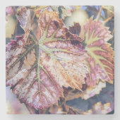 Farbige Herbstlaube mit Herbstfarben Aquarell Steinuntersetzer (Vorderseite)