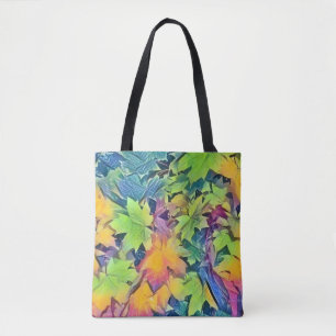 Farbige Herbstlaube mit Herbstfarben Aquarell Tasche
