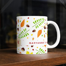 Farbige Herbstlaube mit individuelle Name