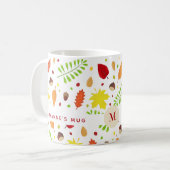 Farbige Herbstlaube mit individuelle Name Kaffeetasse (Vorderseite Links)