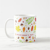 Farbige Herbstlaube mit individuelle Name Kaffeetasse (Links)