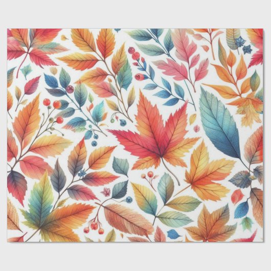 Farbige Herbstlaube Muster Geschenkpapier (Flach)