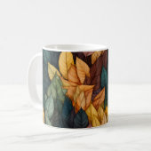 Farbige Herbstlaube Muster Kaffeetasse (Vorderseite Links)
