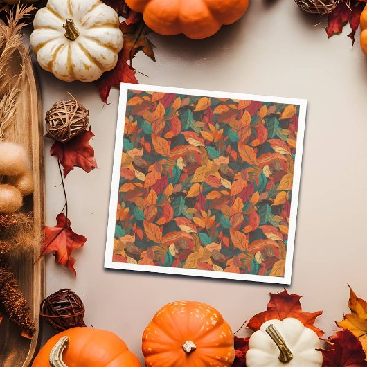 Farbige Herbstlaube Serviette