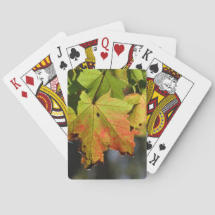 Farbige Herbstlaube Spielkarten