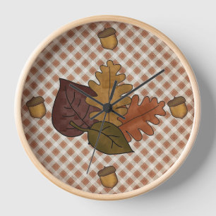 Farbige Herbstlaube Uhr