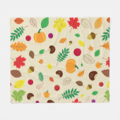 Farbige Herbstleaves Berries Pumpkin Muster Fleecedecke (Vorderseite (Horizontal))