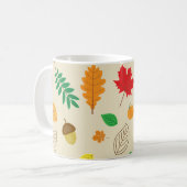 Farbige Herbstleaves Berries Pumpkin Muster Kaffeetasse (Vorderseite Links)