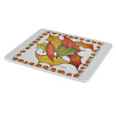 Farbige Herbstleaves fallen Pumpkins Glas Schneidebrett (Ecke)