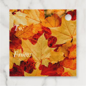 Farbige Herbstleaves Fotografie Geschenkanhänger (Rückseite)
