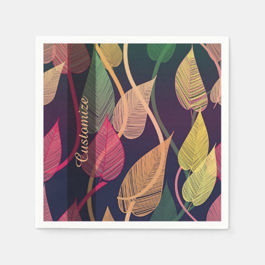 Farbige Herbstleaves Muster Napkins Serviette (Vorderseite)