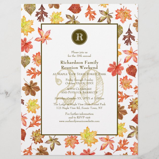 Farbige Herbstleaves Pattern Fall Family Wiederseh (Vorderseite)