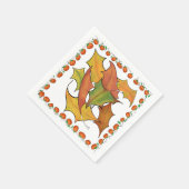 Farbige Herbstleaves Pumpkins Papier Party Serviette (Ecke)