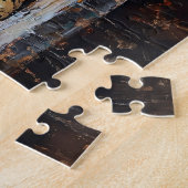 Farbige Herbstpumpen auf rustikalen Tischen Puzzle (Seite)