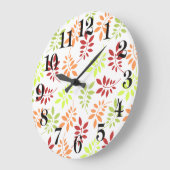 Farbige Herbstreben in warmen Tönen Große Wanduhr (Winkel)