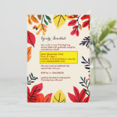 Farbige Herbstverlässe Erntedank Einladung (Stehend Vorderseite)