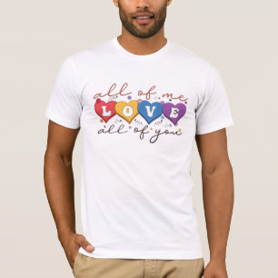 Farbige Herz-Liebeszitate T-Shirt