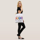 Farbige Herz-Liebeszitate Tasche (Am Model)