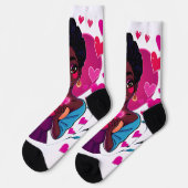 Farbige Herz-Mädchen-Socken – Süßes Kunstdesign Socken (Linkes Detail)