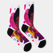 Farbige Herz-Mädchen-Socken – Süßes Kunstdesign Socken (Rechts)
