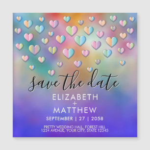 Farbige Herz-Sprenkel-Design Magnetkarte