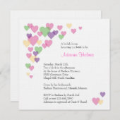 Farbige Herzen Einladung (Vorne/Hinten)