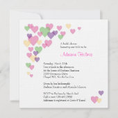 Farbige Herzen Einladung (Vorderseite)