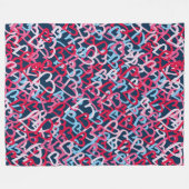 Farbige Herzen - Graffiti-Stil Fleecedecke (Vorderseite (Horizontal))
