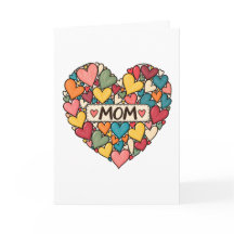 Farbige Herzen Grußkarte für Mama zum Muttertag