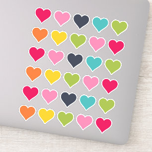 Farbige Herzen   Heart Planner Aufkleber