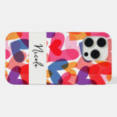 Farbige Herzen iPhone Hülle (Rückseite (Horizontal))