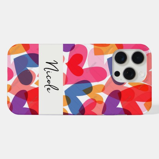 Farbige Herzen iPhone Hülle (Rückseite (Horizontal))