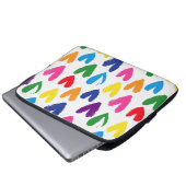 Farbige Herzen Laptopschutzhülle (Vorne Knopf)