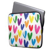 Farbige Herzen Laptopschutzhülle (Vorderseite Links)