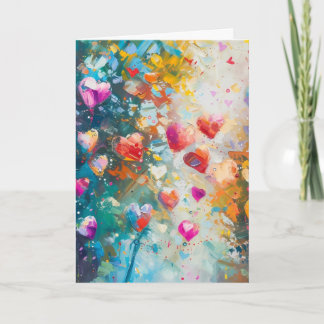 Farbige Herzen malen Kunst romantische Liebe       Karte