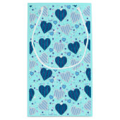 Farbige Herzen mit Streifen Kleine Geschenktüte (Rückseite)