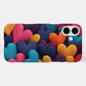 Farbige Herzen mit Texturen Case-Mate iPhone Hülle (Rückseite (Horizontal))