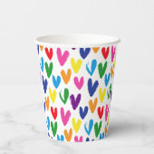 Farbige Herzen Pappbecher (Rückseite)