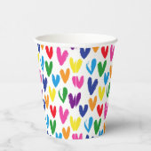 Farbige Herzen Pappbecher (Rechts)