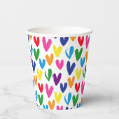 Farbige Herzen Pappbecher (Vorderseite)