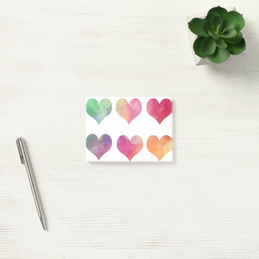 Farbige Herzen Post-it Klebezettel (Büro)