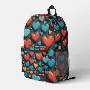 Farbige Herzen, Valentinstag Kunst Bedruckter Rucksack