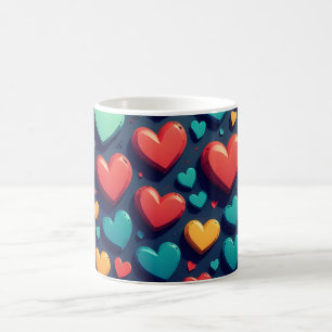 Farbige Herzen, Valentinstag-Kunst Kaffeetasse