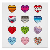 Farbige Herzformen. Poster (Vorderseite)