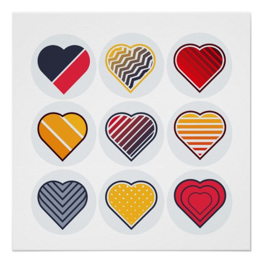 Farbige Herzformen. Poster (Vorderseite)