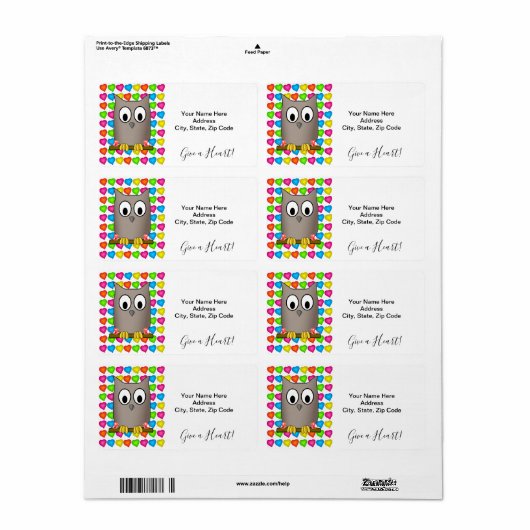 Farbige Herzklopfen mit Herz-Labels (Vorne)