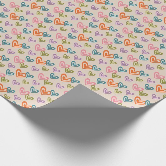 Farbige Herzmuschel Geschenkpapier (Ecke)